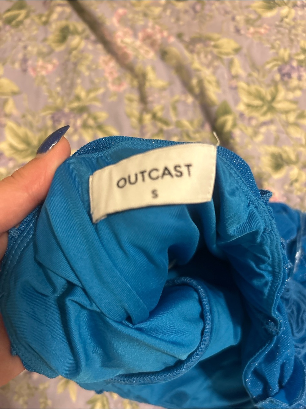 Royal Blue Ruched Mini Skirt Set - Picture 2 of 5